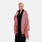 Closeout Deal - Scarf with sequins and tassels - Salmon