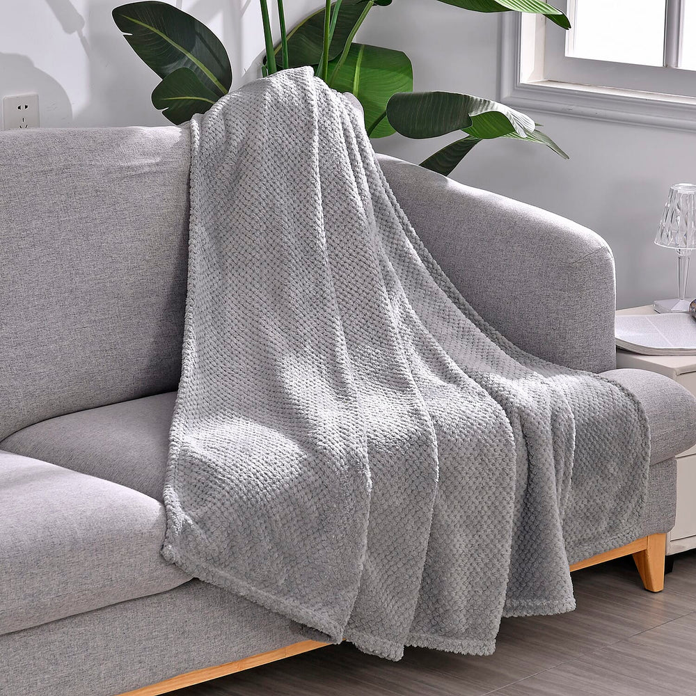 Fleece Flannel Blanket (Size 200x150 cm) - Dark Grey