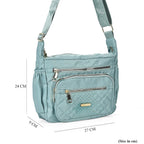 Designer Closeout -Quilted Crossbody Bag with Adjustable Strap- Green