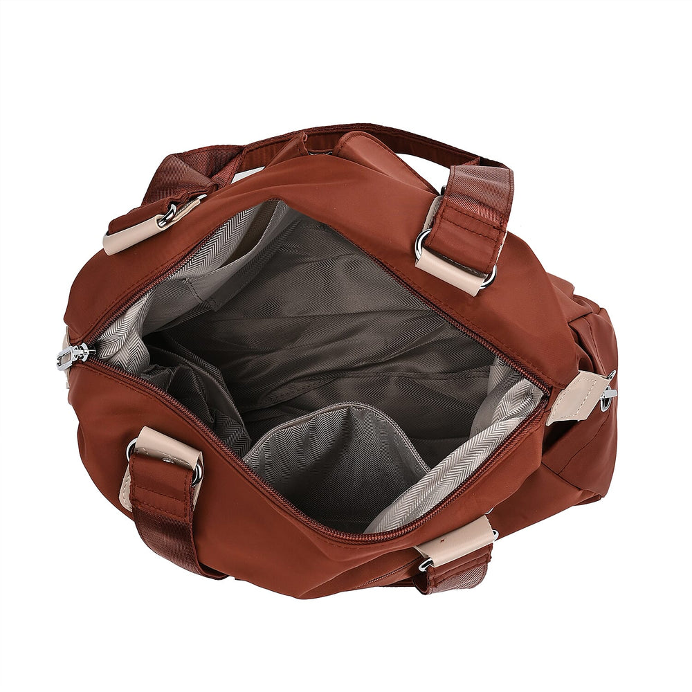 Polyester Solid Crossbody Bag (Size 37x14x31 cm) - Brown & Green
