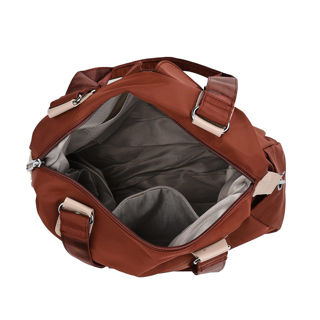 Polyester Solid Crossbody Bag (Size 37x14x31 cm) - Brown & Green