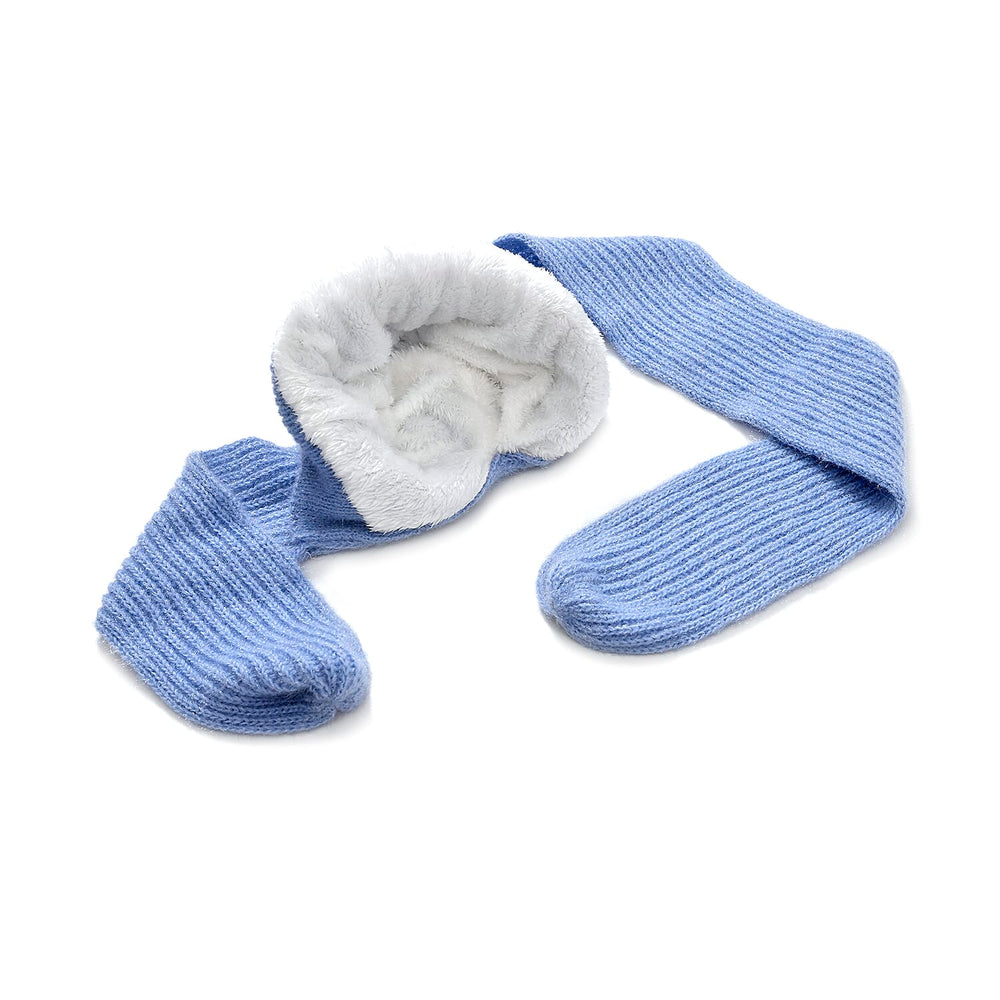 Winters Must Buy - Solid Beanie Cozy Cap and Scarf Set - Blue