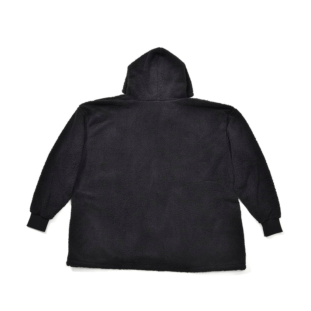 Adults’ Solid Colour Sherpa Blanket Hoodie with Zip Front & Side Pockets