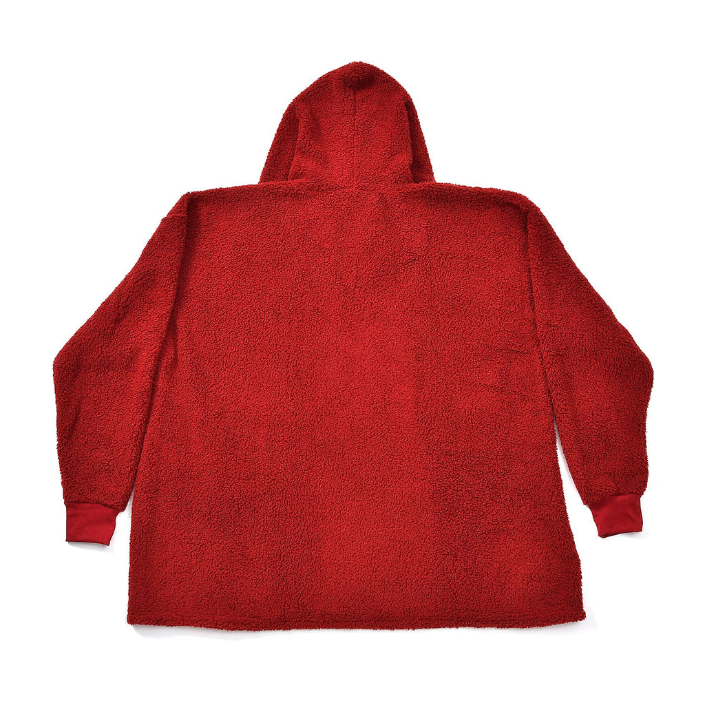 Adults’ Solid Colour Sherpa Blanket Hoodie with Zip Front & Side Pockets