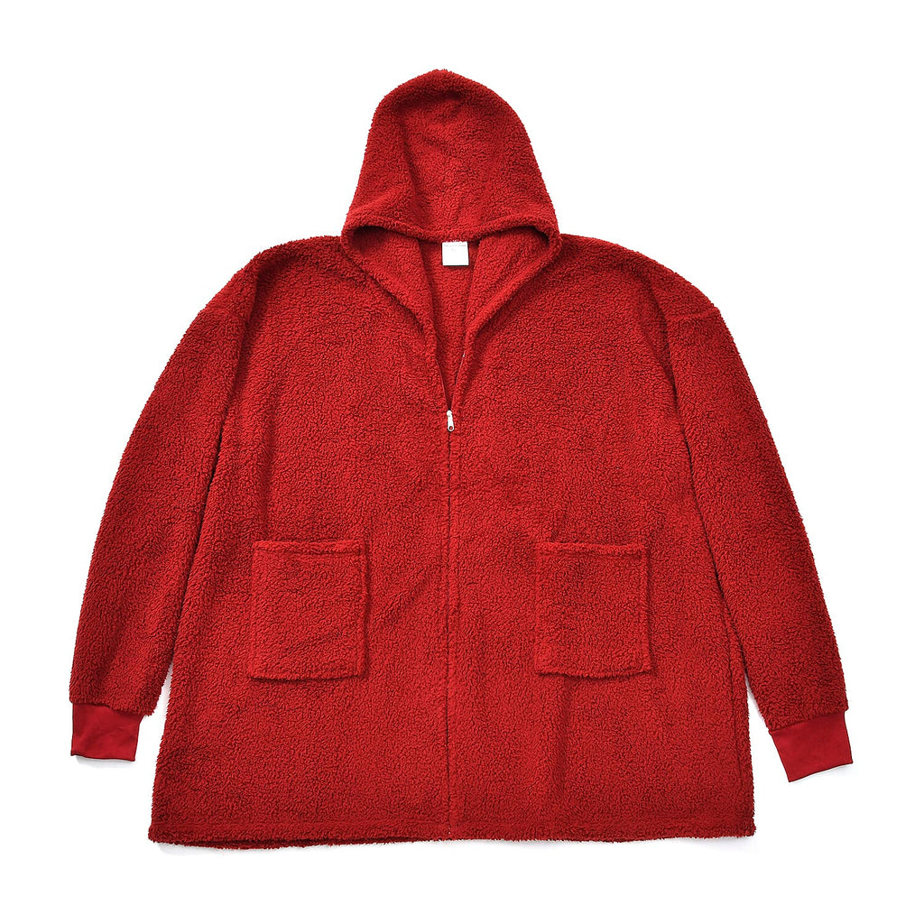 Adults’ Solid Colour Sherpa Blanket Hoodie with Zip Front & Side Pockets
