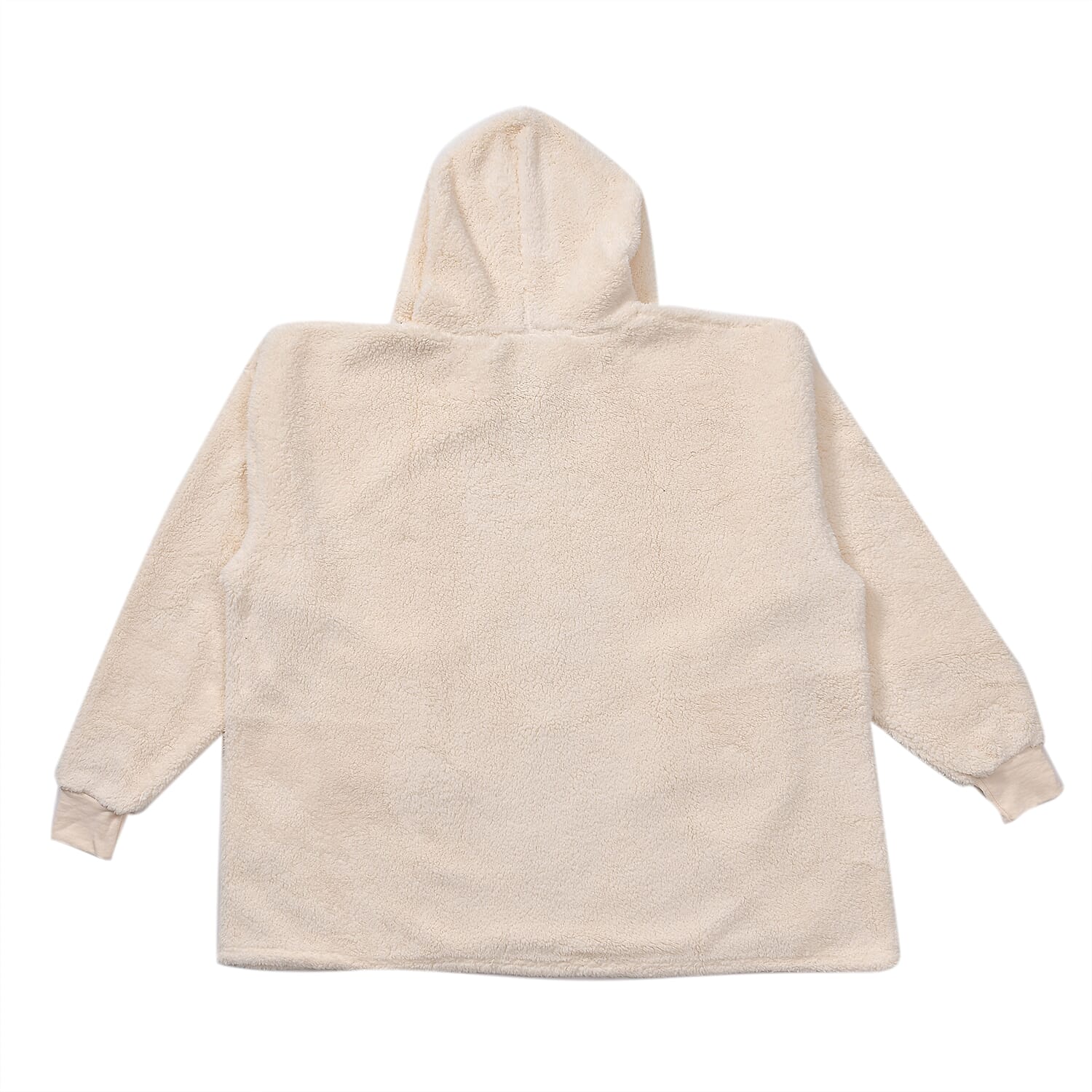 Unisex Super Soft Sherpa Zip Up Hoodie With Pockets - Up To Size 30 - Ivory
