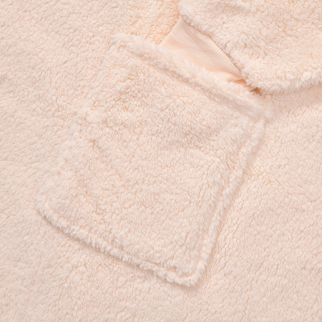 Unisex Super Soft Sherpa Zip Up Hoodie With Pockets - Up To Size 30 - Ivory