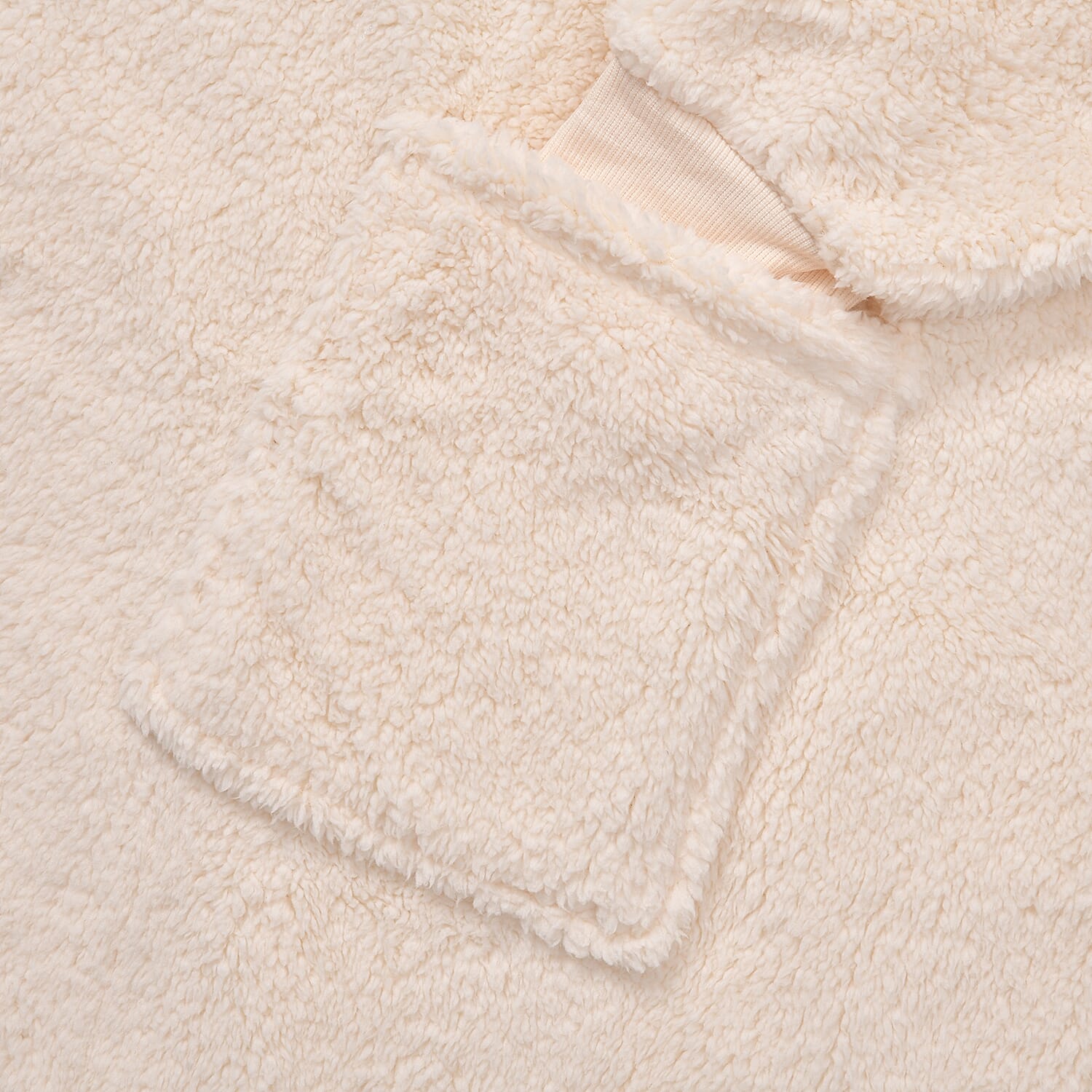 Unisex Super Soft Sherpa Zip Up Hoodie With Pockets - Up To Size 30 - Ivory