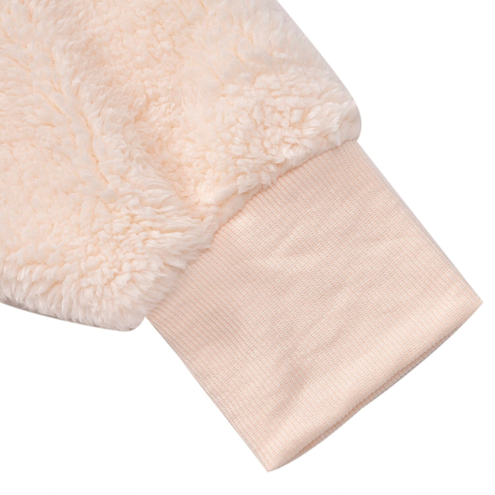 Unisex Super Soft Sherpa Zip Up Hoodie With Pockets - Up To Size 30 - Ivory
