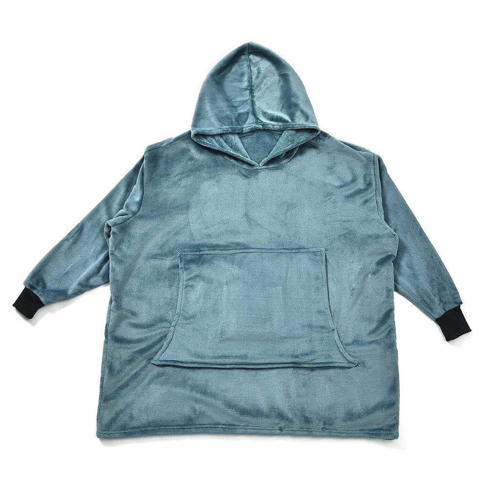 Flannel Solid Hoodie (Size 96x89 cm) - Green