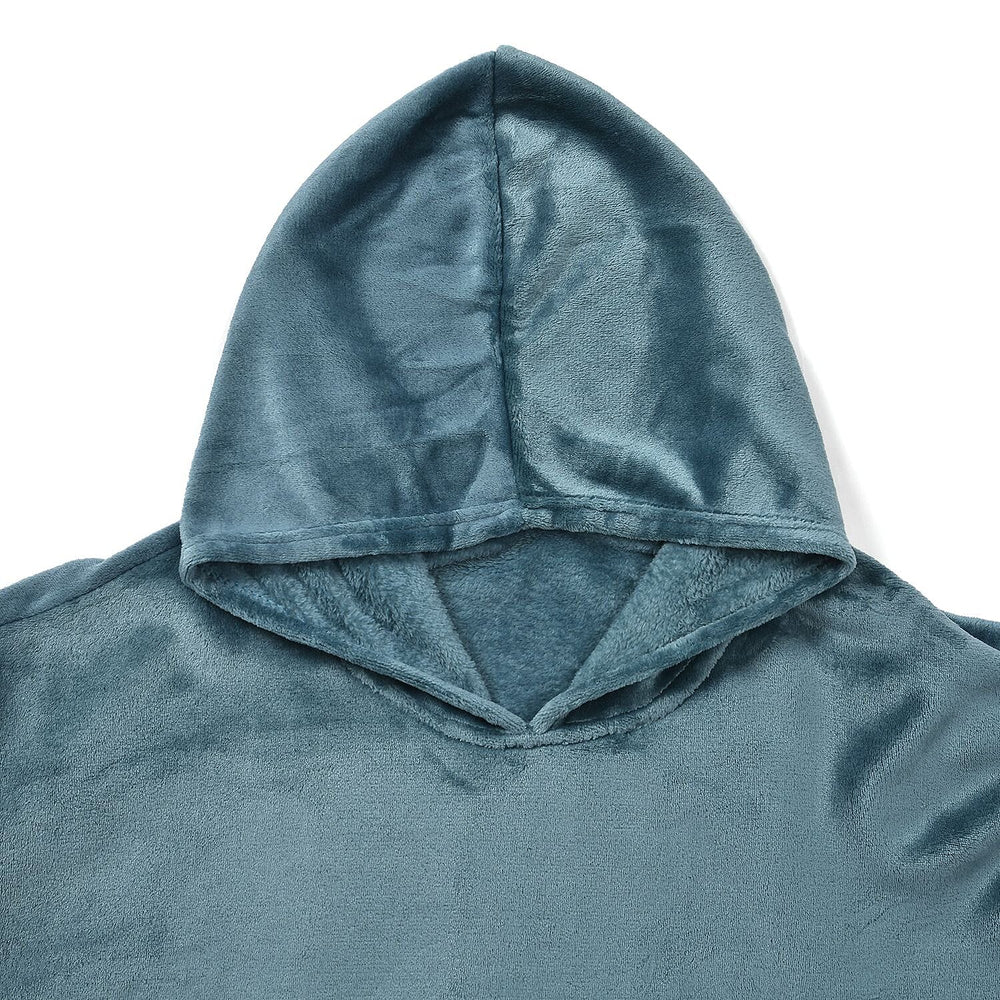 Flannel Solid Hoodie (Size 96x89 cm) - Green