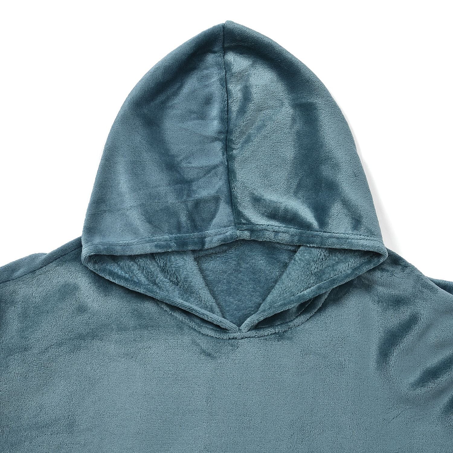 Flannel Solid Hoodie (Size 96x89 cm) - Green