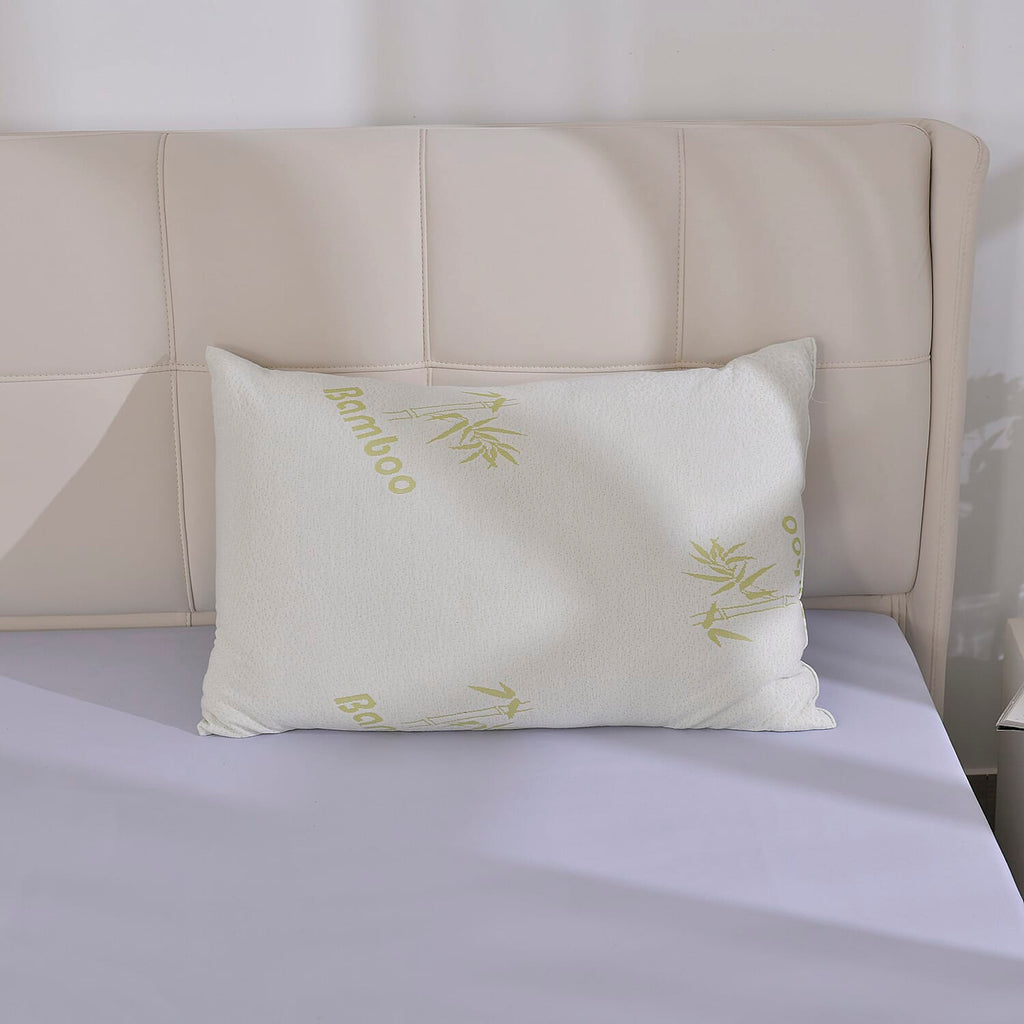 Bamboo Solid Pillow (Size 75x50 cm) - White