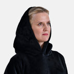 Mega Winter Closeout - Super Soft Fleeced Hoodie Blanket (One Size) - Black