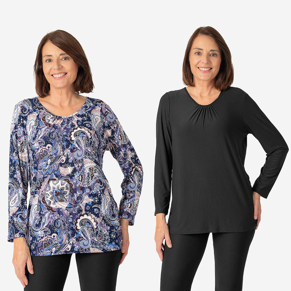 One Time Closeout - Set of 2 Tops - Black