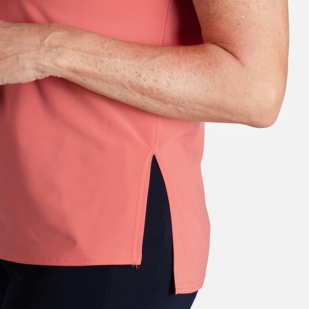 STYLED BY Notch Neck Top (Size L) - Coral
