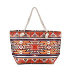 Polyester Tribal Tote Bag (Size 38x21x37 cm) - Brown