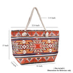 Polyester Tribal Tote Bag (Size 38x21x37 cm) - Brown