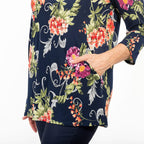 Polyester Tunic (Size 1x1 cm) - Navy Floral