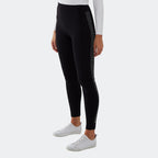 Fleece Lined Leggings With Side Geometric Diamante Pattern (Size M) - Black
