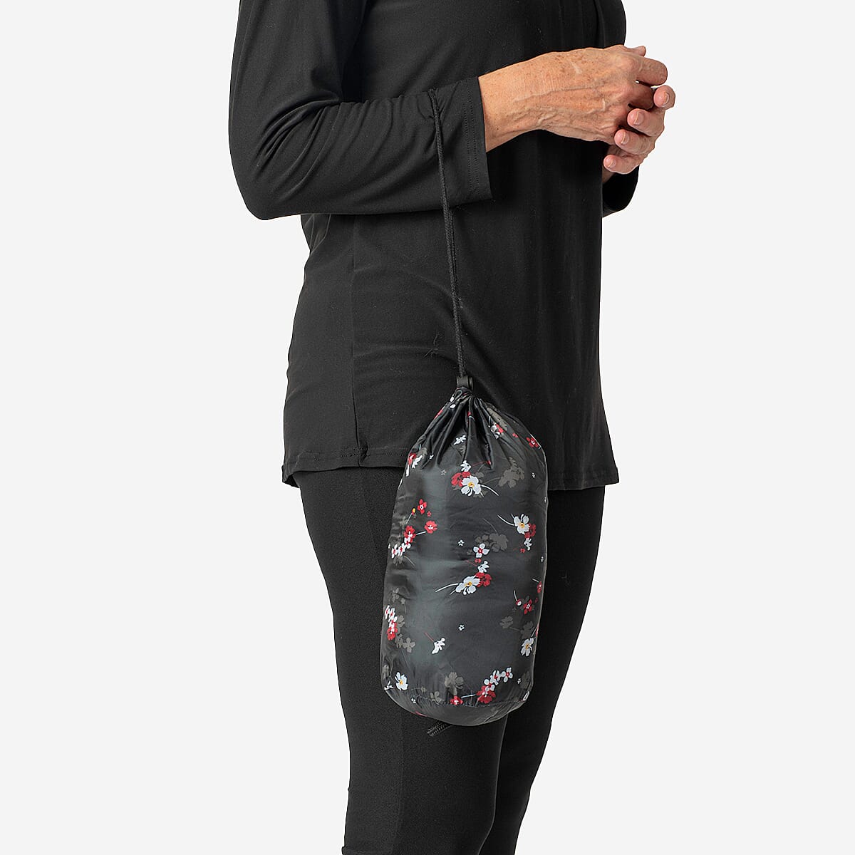 Weekend Ladies Floral Pack Away Gilet (Size 12) - Black