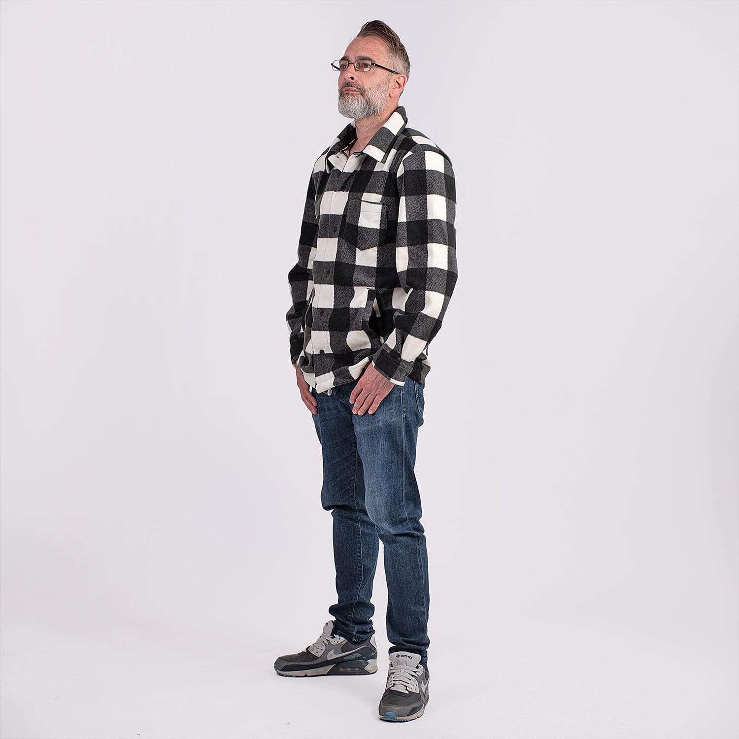 Polyester Woven Jumper (Size 1x1 cm) - Black White