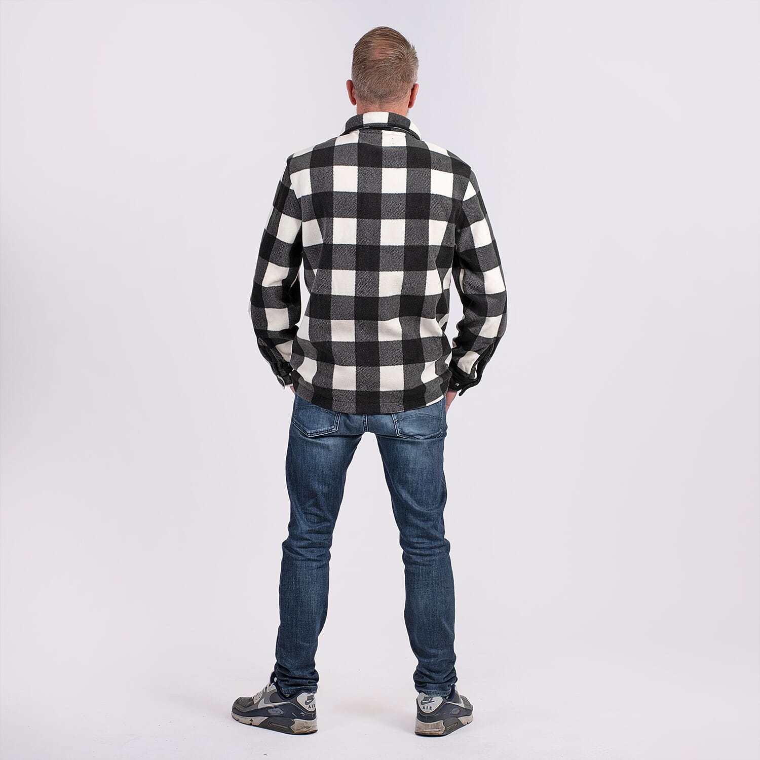 Polyester Woven Jumper (Size 1x1 cm) - Black White