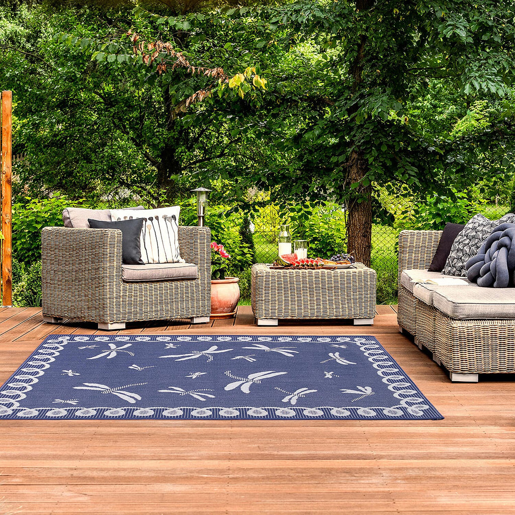 Polypropylene Rug and Door Mat (Size 1x1 cm) - Blue