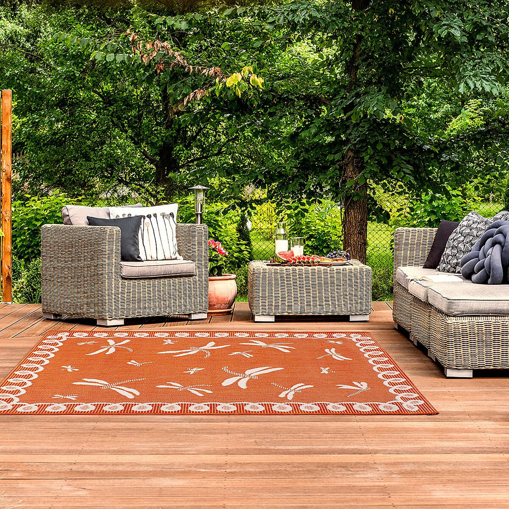 Polypropylene Rug and Door Mat (Size 1x1 cm) - Terracotta