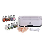 Wellbeing Portable Aroma Diffuser with 10 Pure Essential Oils - Dual Spray, 2-Color LED, Auto Shut-Off (200ml) - White