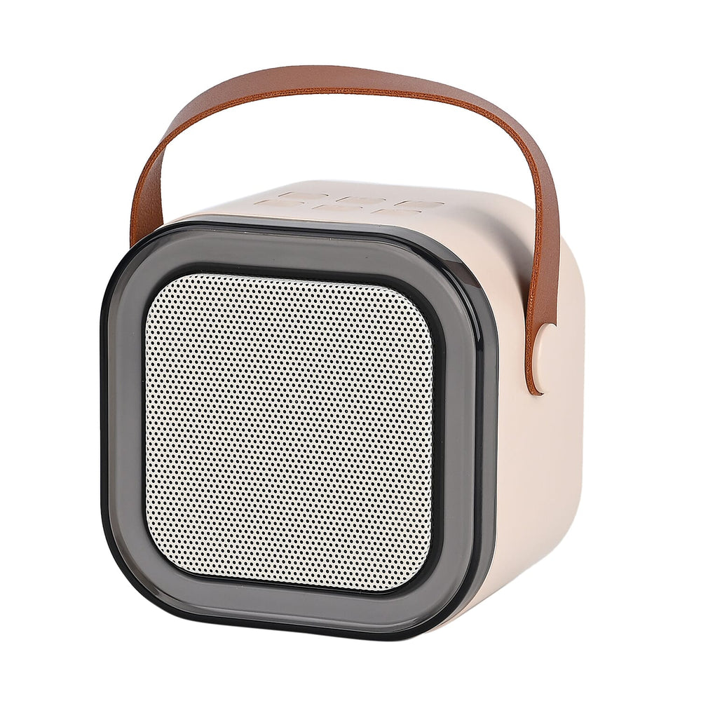 Mini Karaoke Speaker with 2 Wireless Microphones - RGB Color Changing Light - Cream