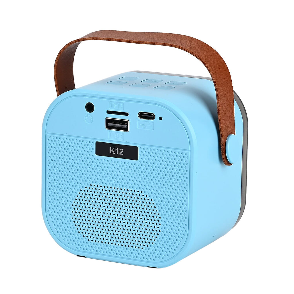 Karaoke Bluetooth Speaker with 2xMicrophones & RGB color changing light  - Blue