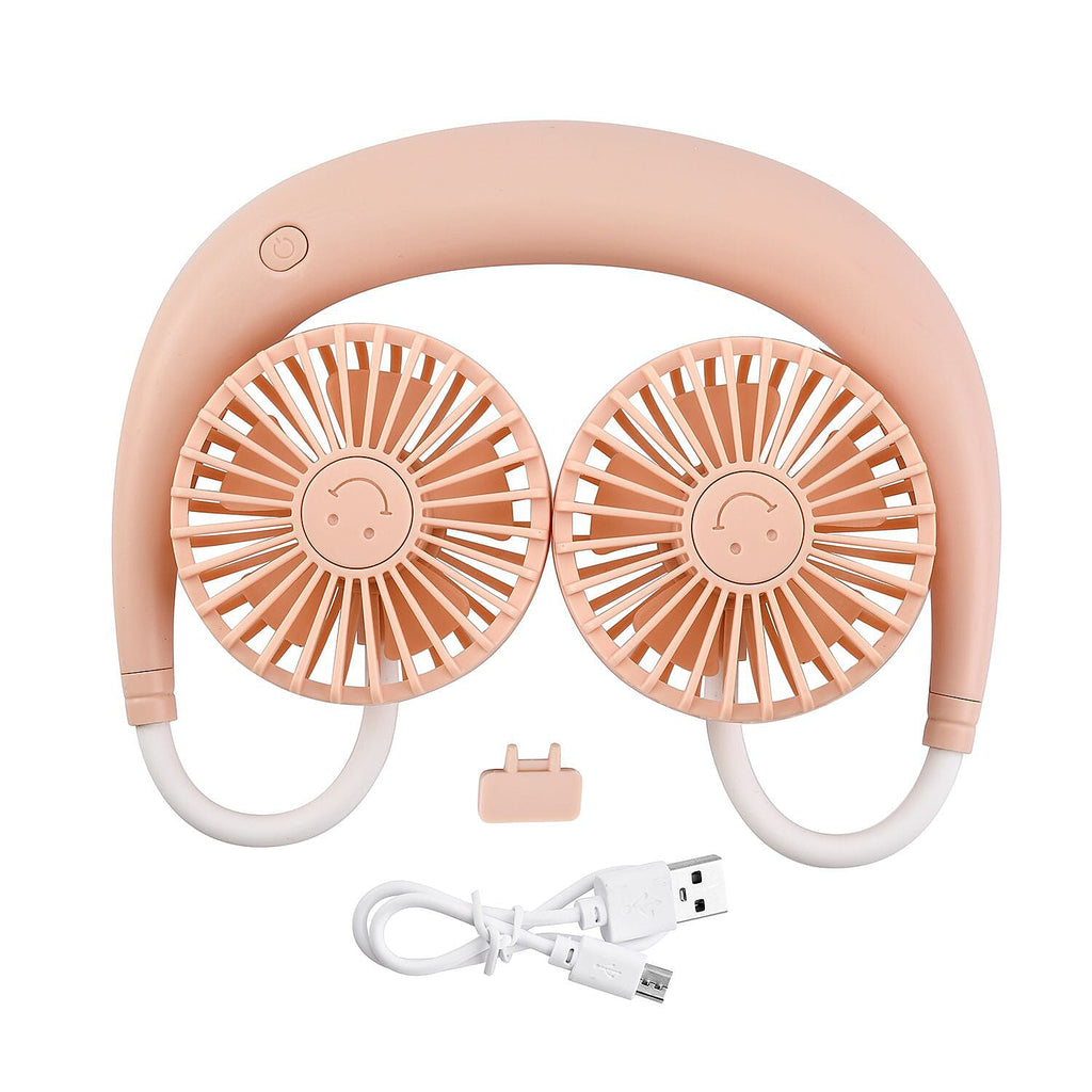 Portable Neck Fan with USB Rechargeable (1200mah) - Pink