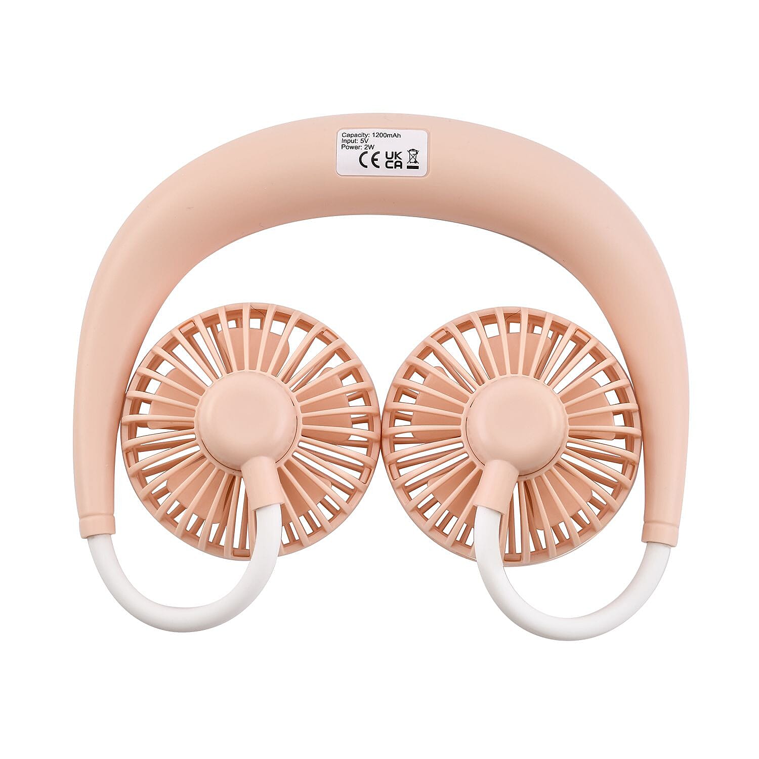 Portable Neck Fan with USB Rechargeable (1200mah) - Pink
