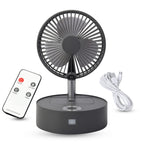 Portable and Lightweight Foldable Fan with Four Wind Speeds, LED Light And Mist Sprayer (Includes Remote Control And USB Cable) - Grey