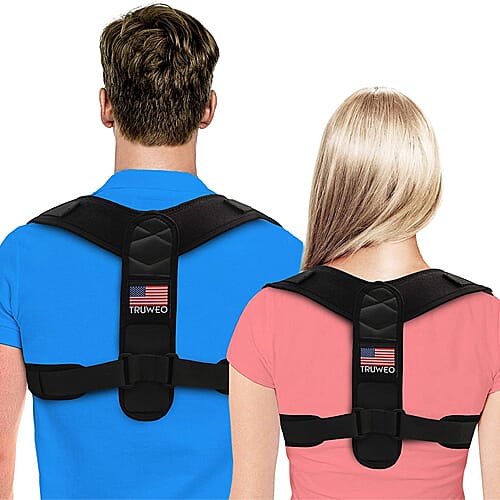 Posture Corrector with Adjustable Strap (Size 51x23 Cm) - Black