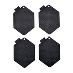 Set of 4 Heat-Resistant Silicone Pot Holders - Black