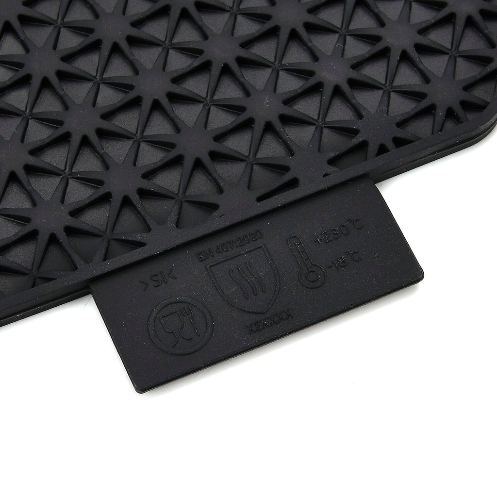 Set of 4 Heat-Resistant Silicone Pot Holders - Black