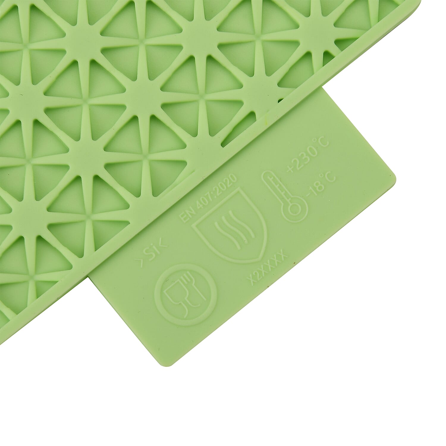 Set of 4 Hexagonal Silicone Potholders - Green