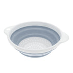 Set of 2 Collapsible Dish Rack and Collapsible Colander - Grey and White