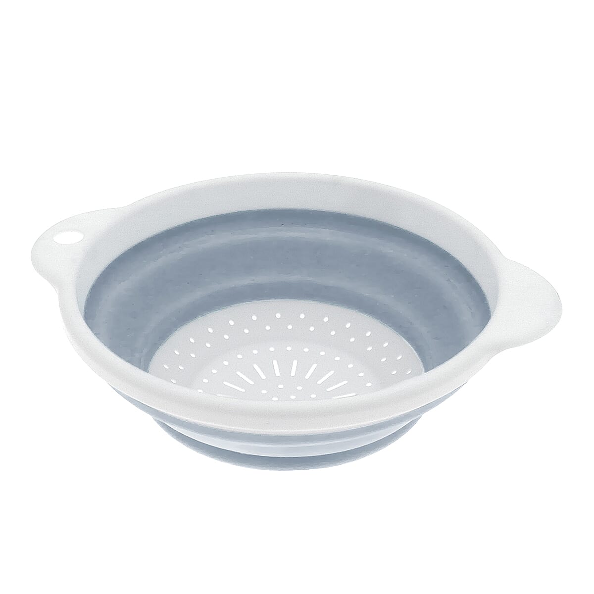 Set of 2 Collapsible Dish Rack and Collapsible Colander - Grey and White
