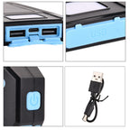 3 in 1 - 10000mAh Solar Power Bank with 5W Wireless Charging and LED Light - Black