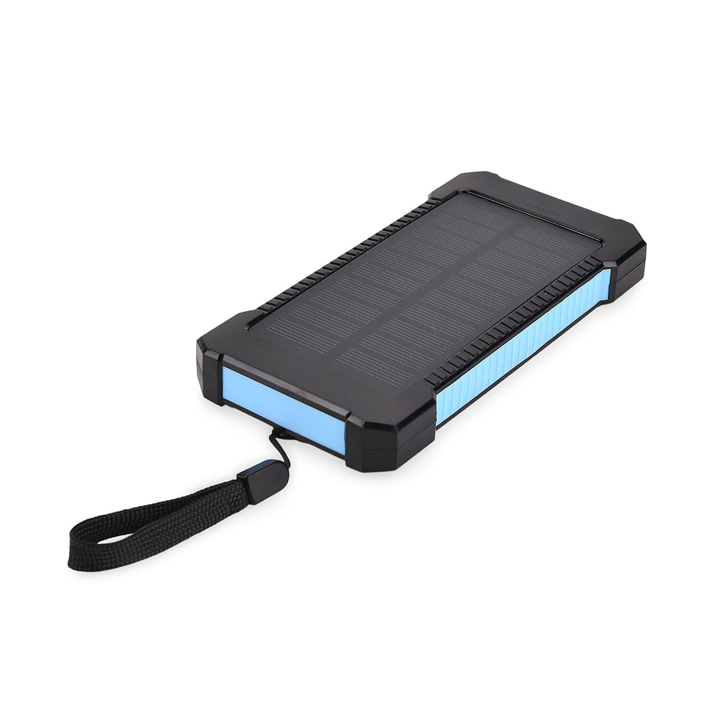 Solar Power Charged Power Bank 10000mAh with 2.1A Output - Blue