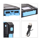 Solar Power Charged Power Bank 10000mAh with 2.1A Output - Blue