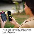 Energy Efficient Solar Charger 5000 mAH Power Bank with charging Cable included- Pink & Black