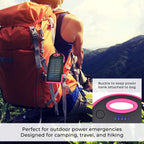 Energy Efficient Solar Charger 5000 mAH Power Bank with charging Cable included- Pink & Black