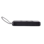10000mAh Power Bank with Solar Panel & Built in 5 Outputs (4 Cables & 1 USB A Port) - Black