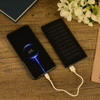 5000mAh Power Bank with Solar Panel - Mountaineering Buckle - Black