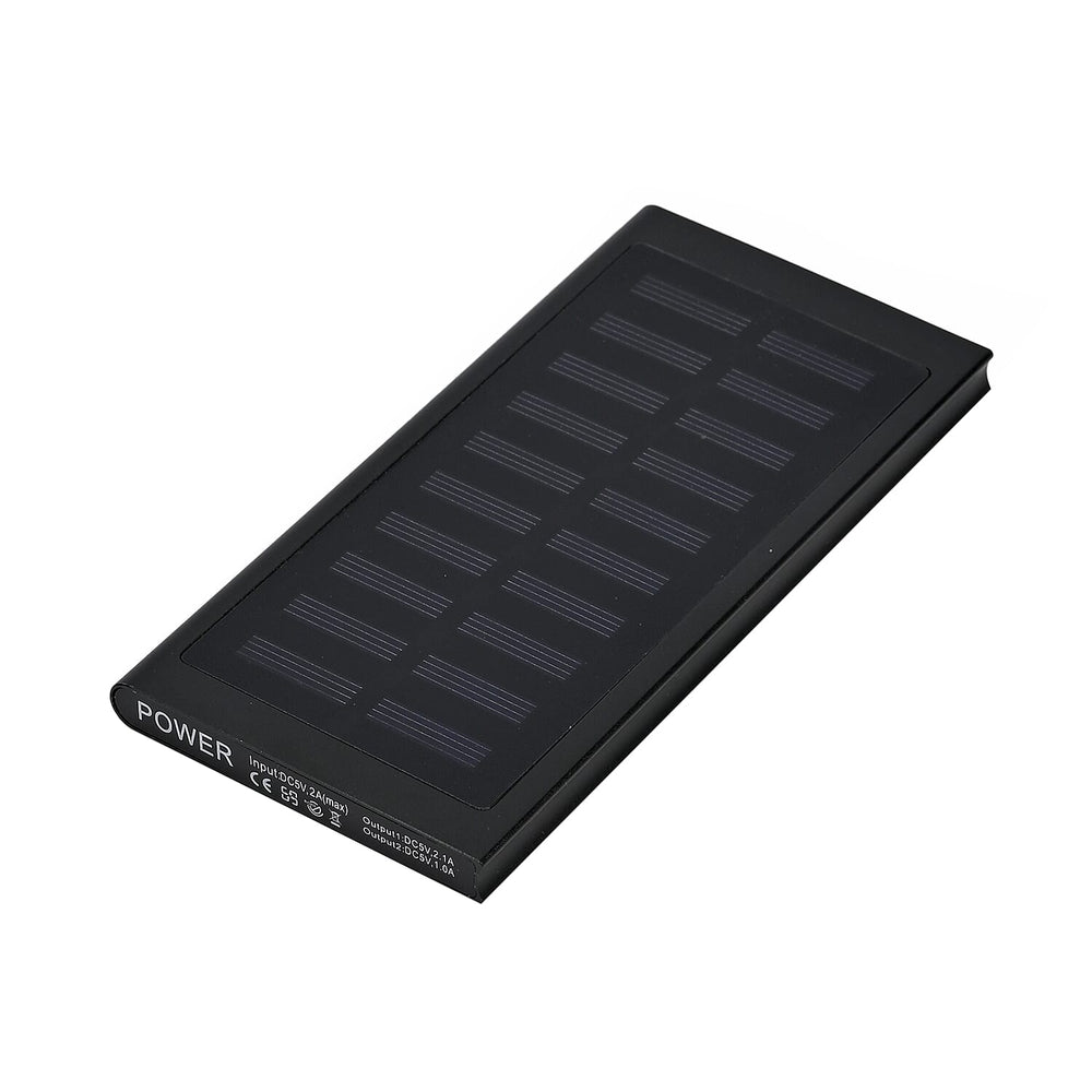 5000mAh Power Bank with Solar Panel - Mountaineering Buckle - Black