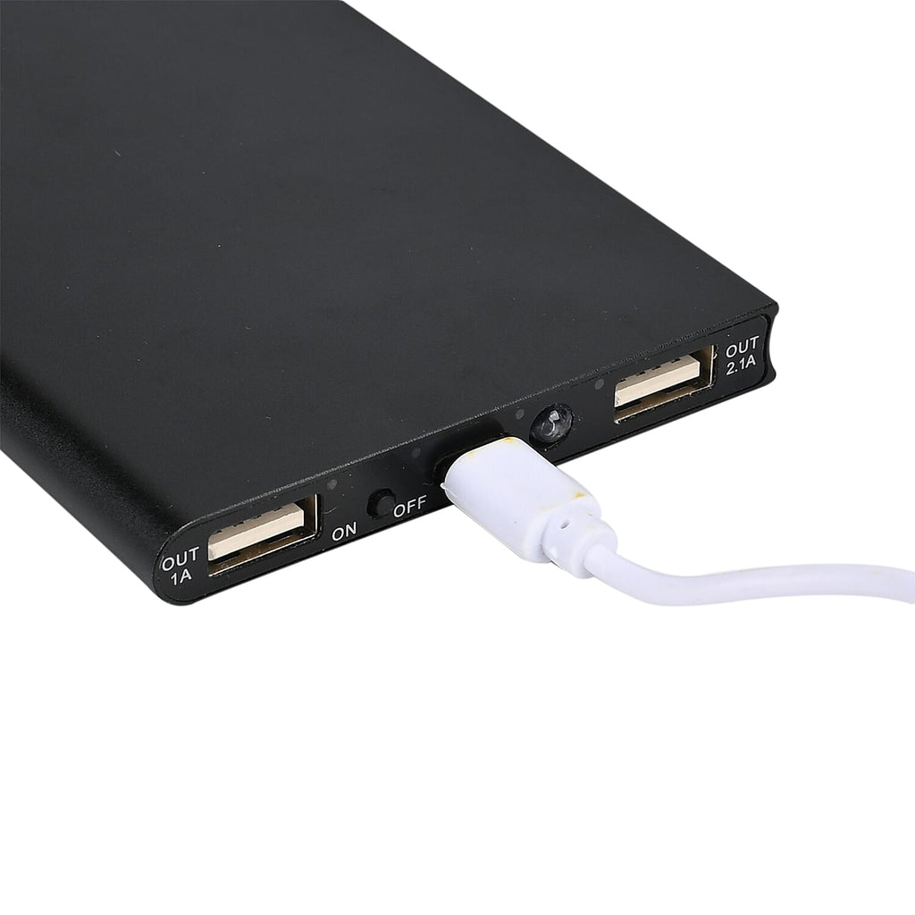 5000mAh Power Bank with Solar Panel - Mountaineering Buckle - Black